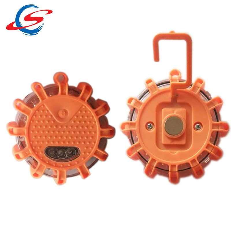 led flashing safety road flares emergency disc with magnetic and hook